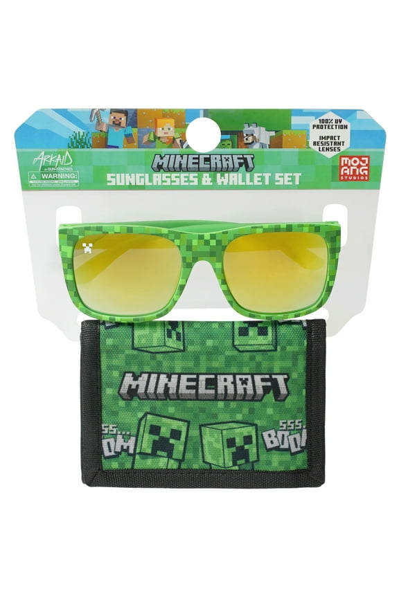 Minecraft Kid's Sunglasses and Wallet 2-Piece Set,, Green