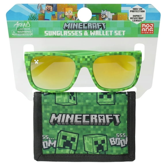 Minecraft Kid's Sunglasses and Wallet 2-Piece Set,, Green