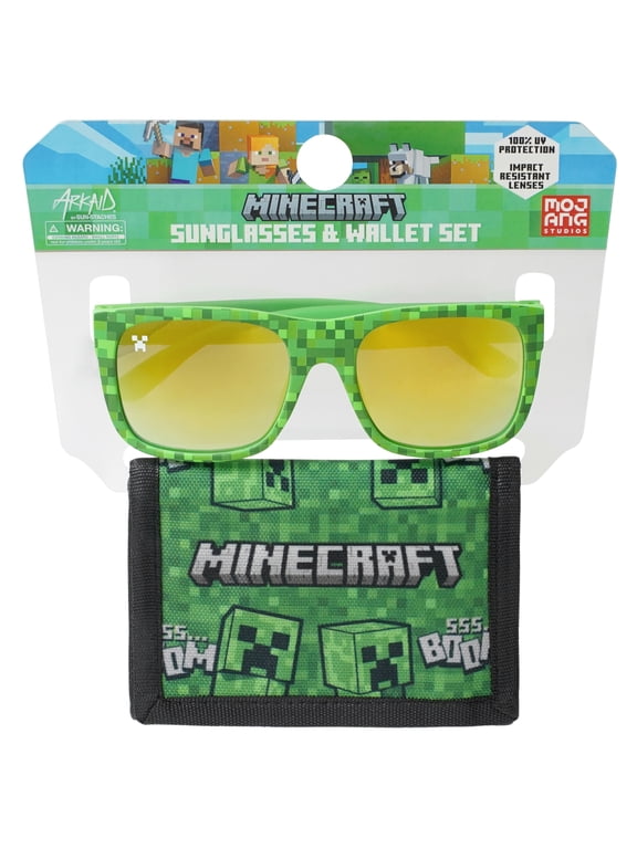 Minecraft Kid's Green Sunglasses and Wallet Set