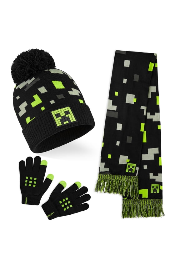 Kids Winter Set Beanie Hat Scarf Gloves 3 Piece