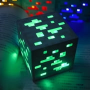 D.FAMILY LED Night Light, Glowing Diamond Ore & Color-Changing Potion Bottle with Torch Replica