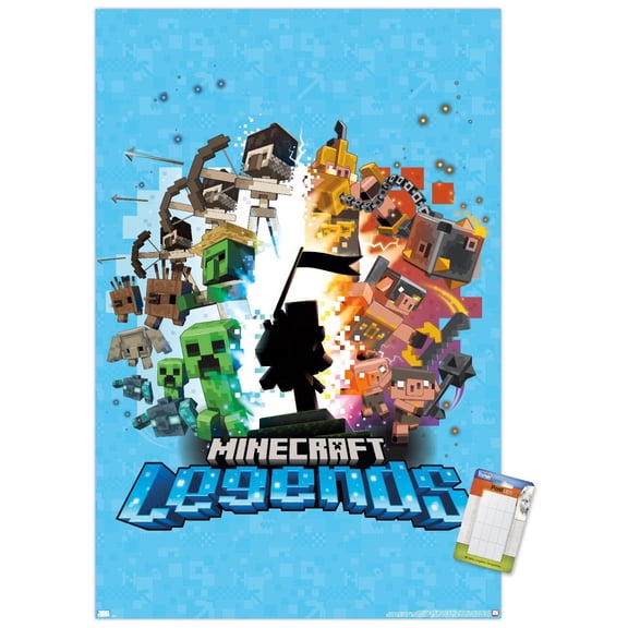 Minecraft: Legends - Blue Wall Poster, 22.375" x 34"