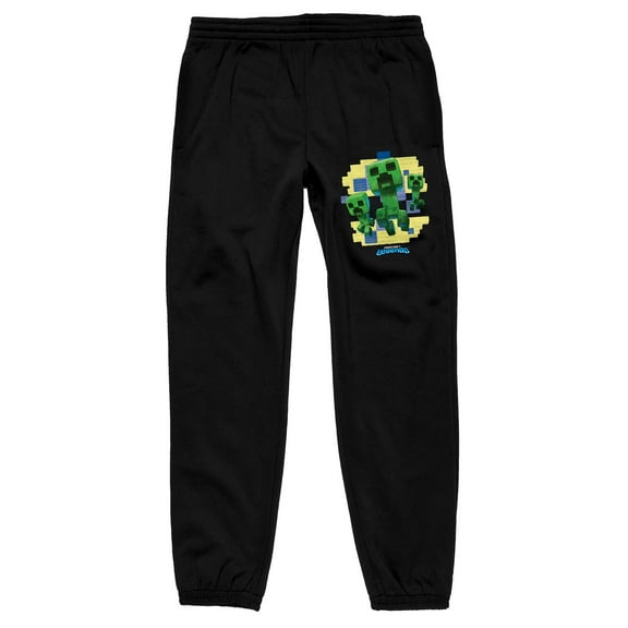 Minecraft Legends Creeper Squad Men's Black Jogger Pants-XS
