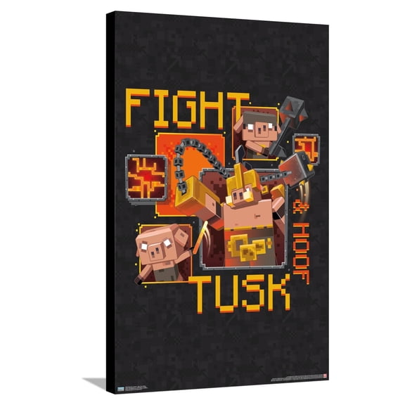 Minecraft: Legends - Fight Tusk & Hoof Canvas Wall Poster, 22.375" x 34"