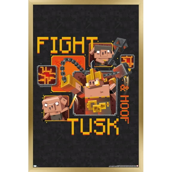 Minecraft: Legends - Fight Tusk & Hoof Wall Poster, 22.375" x 34" Framed