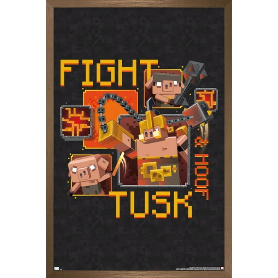 Minecraft: Legends - Fight Tusk & Hoof Wall Poster, 22.375" x 34" Framed