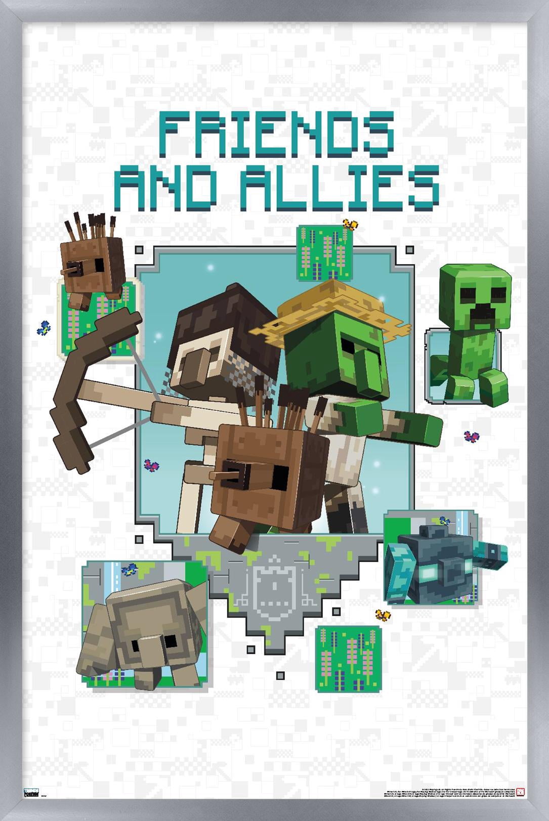Minecraft: Legends - Friends and Allies Wall Poster, 22.375" x 34" Framed