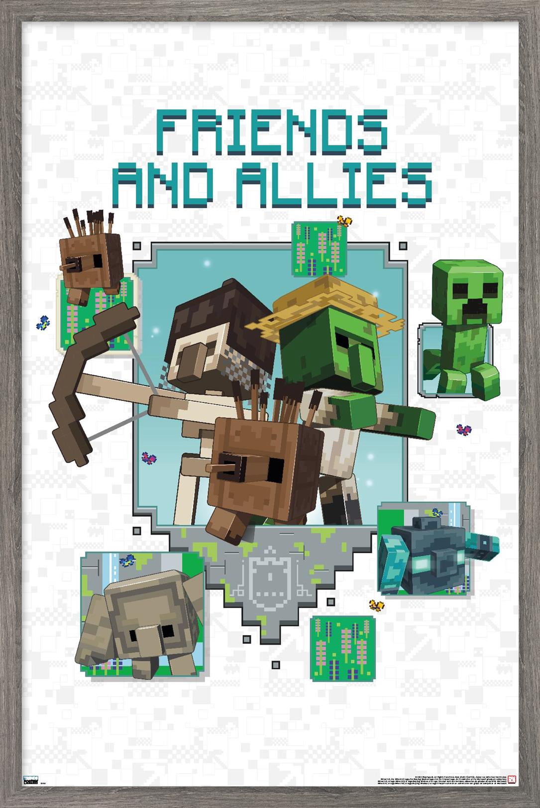 Minecraft: Legends - Friends and Allies Wall Poster, 22.375" x 34" Framed