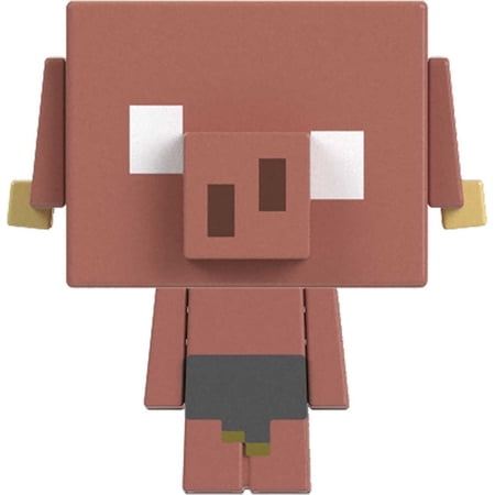 Minecraft Legends Grunt Mini Action Figure, Mob Head Minis Toy with Pixelated Design