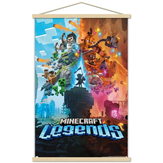 Minecraft: Legends - Key Art Wall Poster with Magnetic Frame, 22.375" x 34"