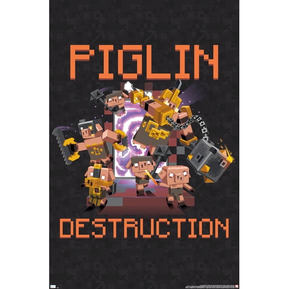 Minecraft: Legends - Piglin Destruction Wall Poster, 14.725" x 22.375"