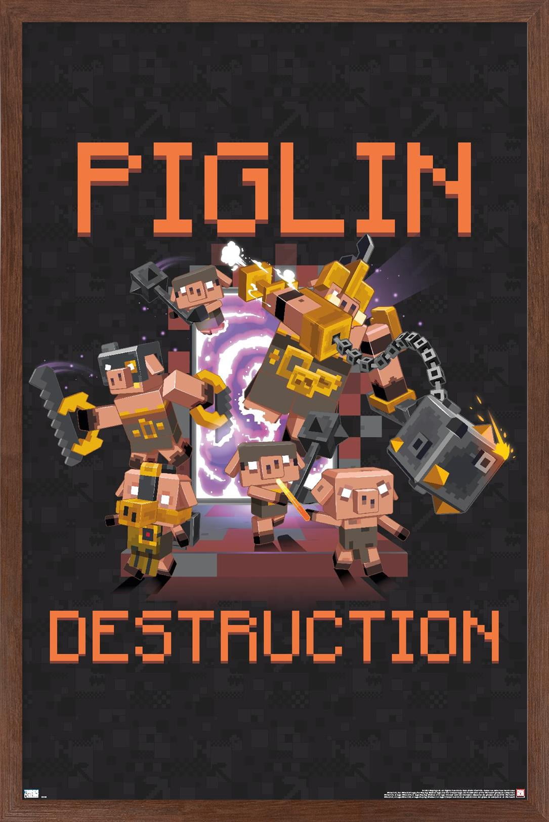 Minecraft: Legends - Piglin Destruction Wall Poster, 22.375" x 34" Framed