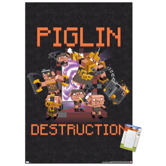 Minecraft: Legends - Piglin Destruction Wall Poster, 22.375" x 34"
