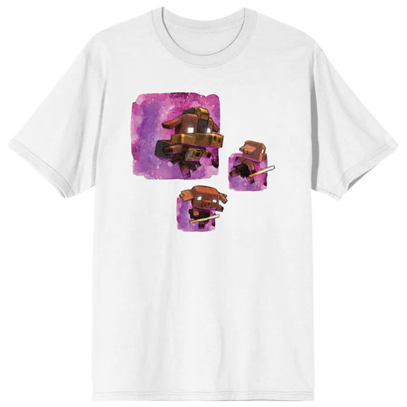 Minecraft Legends Piglins Crew Neck Short Sleeve Men's White T-shirt - 5XL
