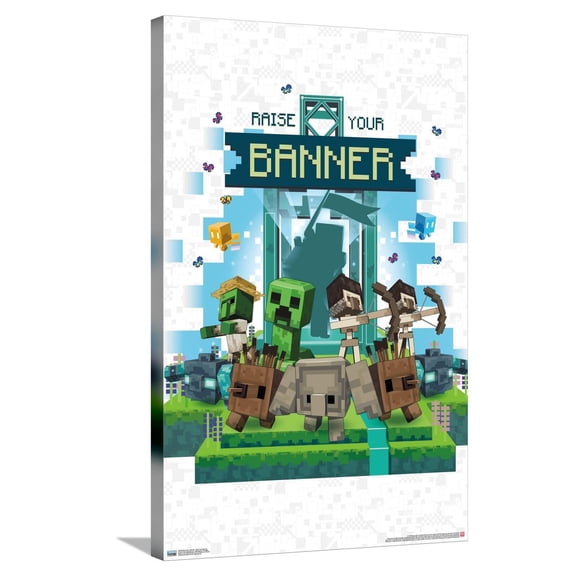 Minecraft: Legends - Raise Your Banner Canvas Wall Poster, 22.375" x 34"