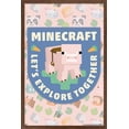 thumbnail image 1 of Minecraft - Let's Explore Together Wall Poster, 22.375" x 34" Framed, 1 of 5