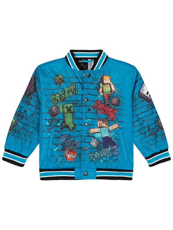 Little Boys' Varsity Bomber Jacket Teal Black