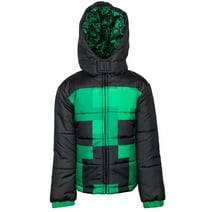 Minecraft Little Boys Zip Up Winter Coat Puffer Jacket Toddler to Big Kid