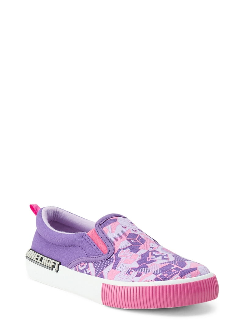 Minecraft Little Girl Big Girl Twin Gore Slip-On Sneakers