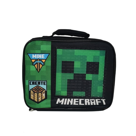 Minecraft Insulated Lunch Bag Create Mine Creeper Mob Gaming