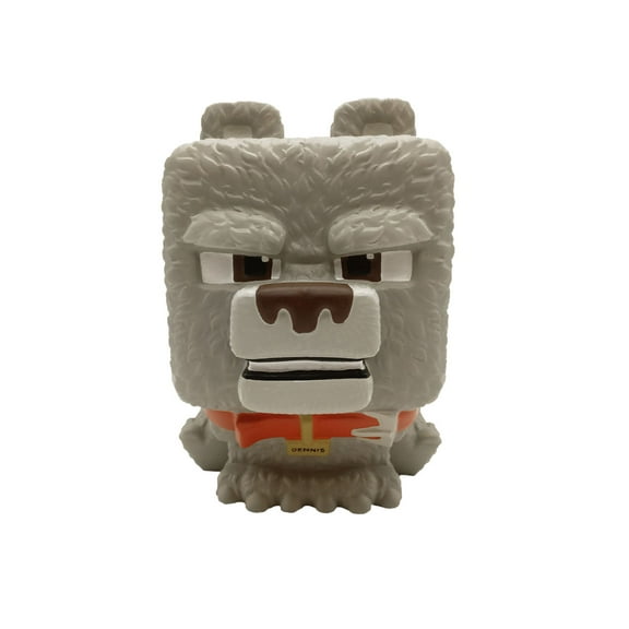 Minecraft, Mighty Mega Squish Me, Dennis the Wolf, Action Figure, Children Ages 3+