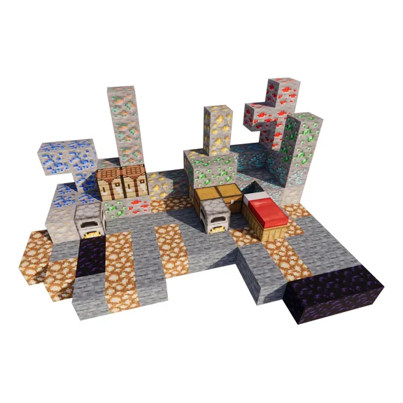 Minecraft Magnetic Building Blocks, 128 Pieces Mineral Tycoon- My World,The best choice for Christmas gifts