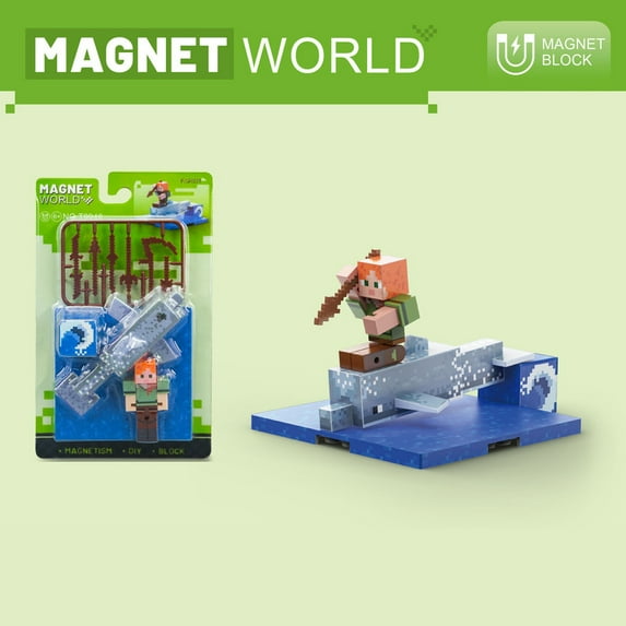 Minecraft Magnetic Building Blocks Themed Sets Fisherman