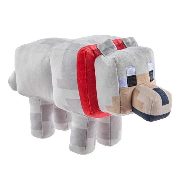 Minecraft Plush Tamed Wolf Toy, 8-inch Soft Doll, Collectible Inspired by the Video Game Character