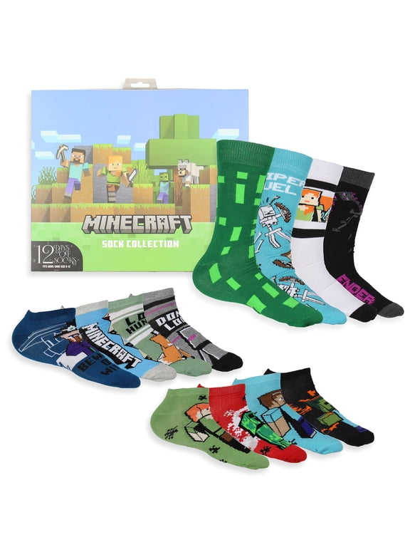 Men's 12 Days of Socks Adult Ankle and Crew Socks Mix and Match Gift Box Set