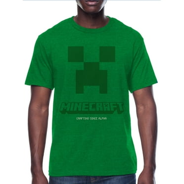 Minecraft, Men's & Big Men's Graphic Tee Shirt, Creeper Face, Sizes XS-3XL