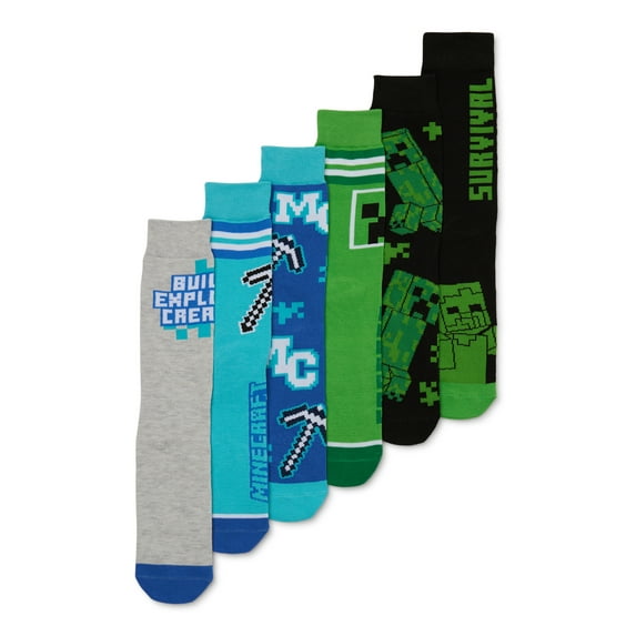 Minecraft Socks, 6-Pack