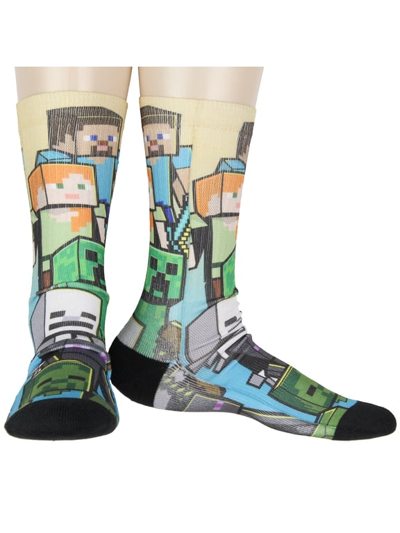 Men's Mixed Characters Art On Sublimated Crew Sock