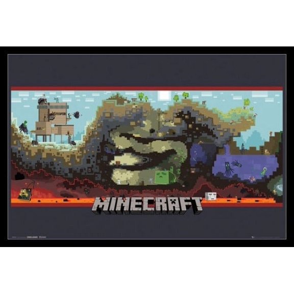 Minecraft - Micro World Landscape Laminated & Framed Poster (36 x 24)