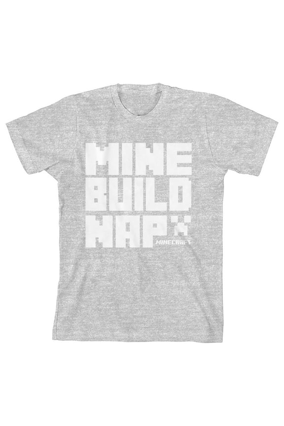 Minecraft Mine Build Nap Girl's Athletic Heather T-shirt