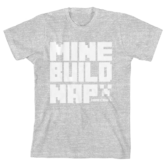 Minecraft Mine Build Nap Girl's Athletic Heather T-shirt