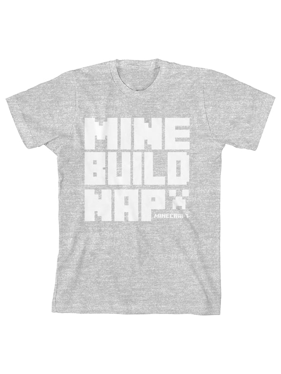 Minecraft Mine Build Nap Girl's Athletic Heather T-shirt
