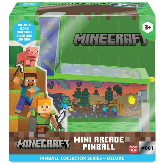 Minecraft: Mini Arcade Pinball - Deluxe Collector Series, Lights & Sounds, Classic Tabletop Game, Skill Shot Challenges, Licensed Toy, Adults-Kids 3+