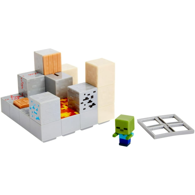 Minecraft Mini Figure Piston Push Environment Set