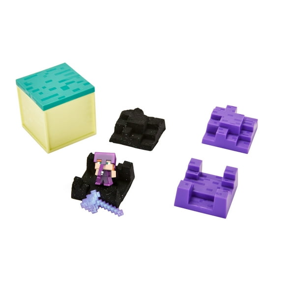 Minecraft Mini Mining Obsidian Series Axe Set with Moldable Sand, Environment Accessory and Mini Figure