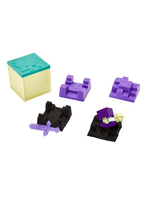 Minecraft Mini Mining Obsidian Series Sword Set with Moldable Sand, Environment Accessory and Mini Figure