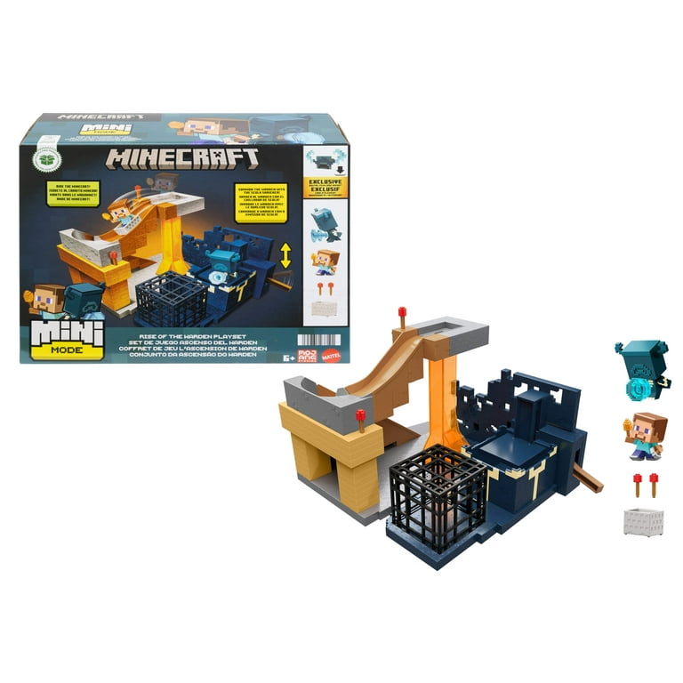 Minecraft Mini Mode Rise of the Warden Playset 2 Minis Steve Warden Figures DLC Code Walmart
