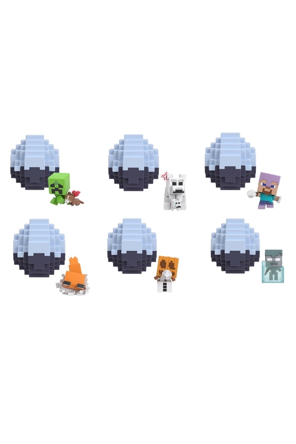 Mini Mode Snow Spawn Eggs, Collectible Mini Figures 6-Pack Bundle
