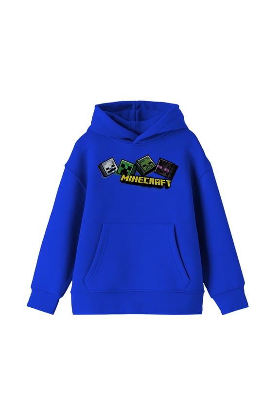Minecraft Mob Heads Youth Royal Blue Sweatshirt