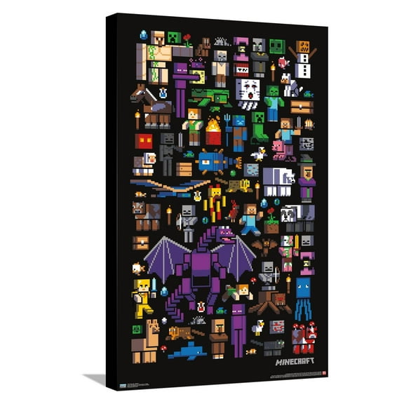 Minecraft - Mobbery Canvas Wall Poster, 14.725" x 22.375"