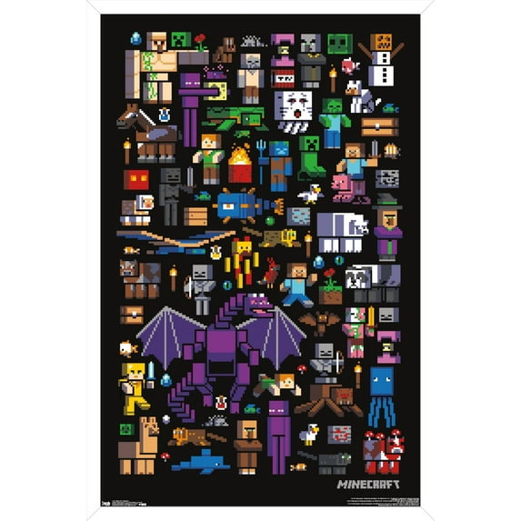 Minecraft - Mobbery Wall Poster, 22.375" x 34", Framed