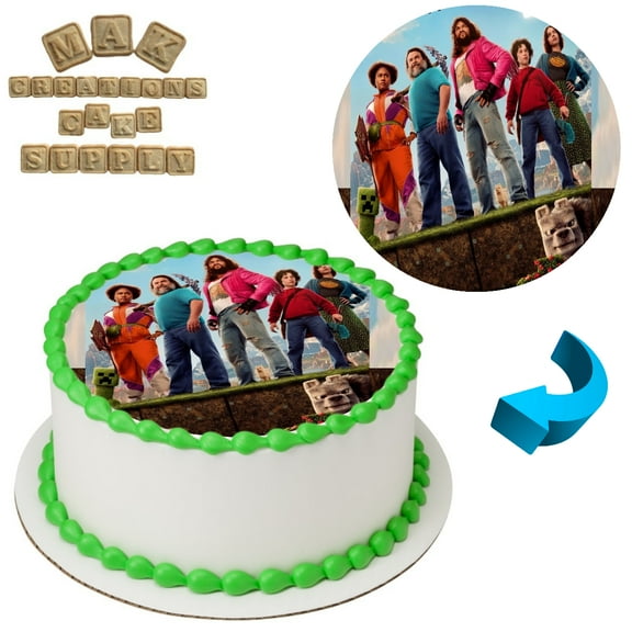 Minecraft Movie Crew 8" Round Edible Cake Topper ~ Can be used on 8", 9" or 10" Cakes
