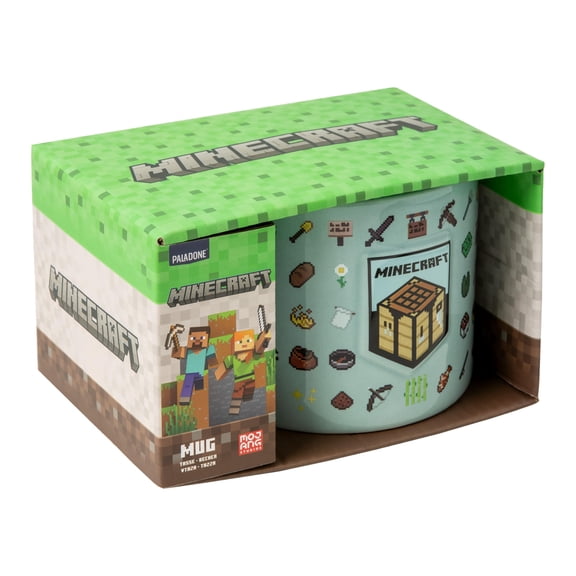 Minecraft Mug, Officially Licensed 400ml Large Ceramic Coffee Cup, Embossed Details, Video Game Merchandise for Gamers & Collectors, Tea, Hot Chocolate | Paladone