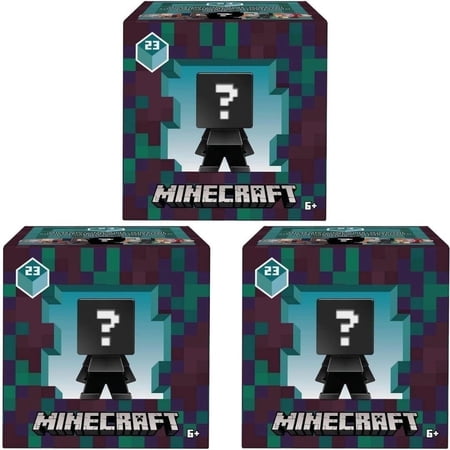 Minecraft Nether Series 23 Mini Figure Mystery Box – Bundle of 3, Ages 6+