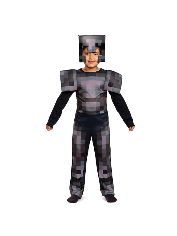 Netherite Armor Childrens Unisex Video Game Halloween Costume SM 4-6
