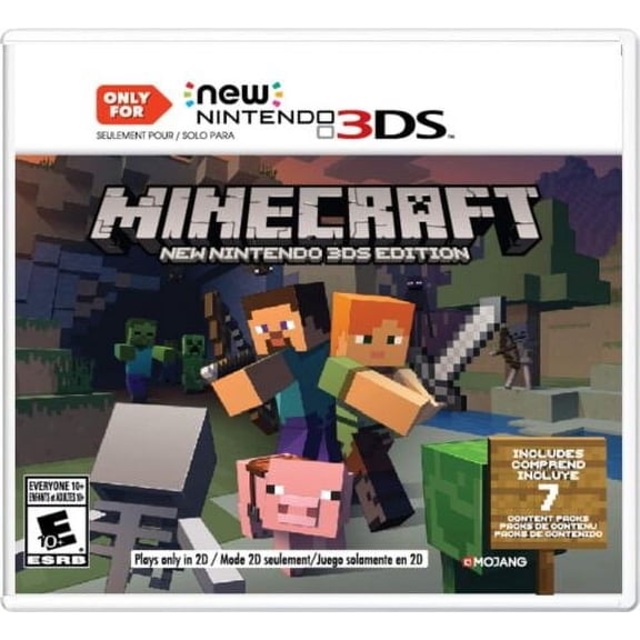 Restored Minecraft: New Nintendo 3DS Edition, Nintendo Video Game for Nintendo 3DS, Action & Adventure, 1 Offline Player,